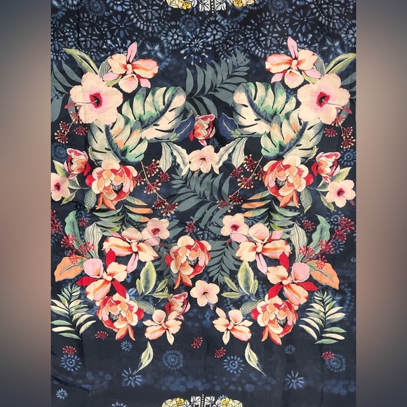 Johnny Was Silk Scarf NWT ! 12 Tassels! - Picture 3 of 6